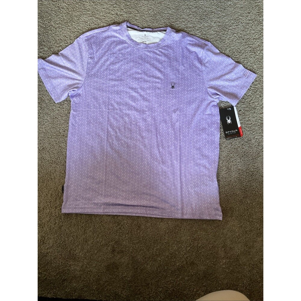 Spyder Rash Guard Shirt Mens Medium Purple Quick Dry UPF 30+ Surf Sun New